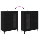 Sideboard Sort eg 69,5 x 34 x 90 cm Ingeniørt træ og jern