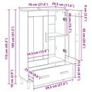 Highboard Artisan Egetræ 70 x 31 x 115 cm Konstrueret træ