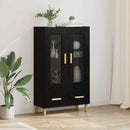 Highboard med skuffe Sort eg 70 x 31 x 115 cm Konstrueret træ