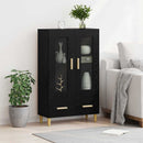 Highboard med skuffe Sort eg 70 x 31 x 115 cm Konstrueret træ
