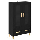 Highboard med skuffe Sort eg 70 x 31 x 115 cm Konstrueret træ