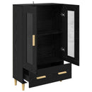 Highboard med skuffe Sort eg 70 x 31 x 115 cm Konstrueret træ