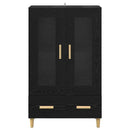 Highboard med skuffe Sort eg 70 x 31 x 115 cm Konstrueret træ