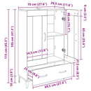 Highboard Artisan Egetræ 70 x 31 x 115 cm Ingeniørt træ og jern
