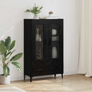 Highboard Sort eg 70 x 31 x 115 cm Ingeniørt træ og jern