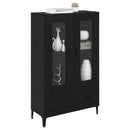 Highboard Sort eg 70 x 31 x 115 cm Ingeniørt træ og jern