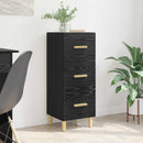 Sideboard med skuffe Sort eg 34.5 x 34 x 90 cm Konstrueret træ