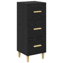 Sideboard med skuffe Sort eg 34.5 x 34 x 90 cm Konstrueret træ