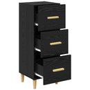Sideboard med skuffe Sort eg 34.5 x 34 x 90 cm Konstrueret træ