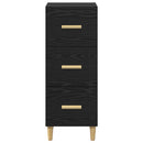Sideboard med skuffe Sort eg 34.5 x 34 x 90 cm Konstrueret træ