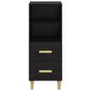 Sideboard med skuffe Sort eg 34 x 34.5 x 90 cm Konstrueret træ