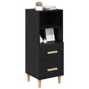 Sideboard med skuffe Sort eg 34 x 34.5 x 90 cm Konstrueret træ