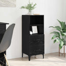 Sideboard med skuffe Sort eg 34 x 34,5 x 90 cm Konstrueret træ