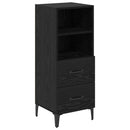 Sideboard med skuffe Sort eg 34 x 34,5 x 90 cm Konstrueret træ