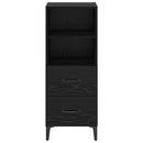 Sideboard med skuffe Sort eg 34 x 34,5 x 90 cm Konstrueret træ