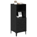 Sideboard med skuffe Sort eg 34 x 34,5 x 90 cm Konstrueret træ