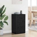 Sideboard med skuffe Sort eg 40 x 33 x 70 cm Konstrueret træ