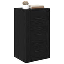 Sideboard med skuffe Sort eg 40 x 33 x 70 cm Konstrueret træ
