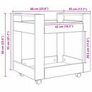 Kontortrolley Artisan Egetræ 60 x 45 x 60 cm Konstrueret træ