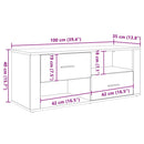 TV-skab med skuffe Sort eg 100 x 35 x 40 cm Konstrueret træ