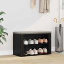 Skostativ med hylde Sort eg 75 x 35 x 45 cm Konstrueret træ