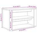 Skostativ med hylde Sort eg 75 x 35 x 45 cm Konstrueret træ