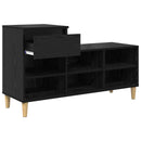 Sko skab med skuffe Sort eg 102 x 36 x 60 cm Konstrueret træ