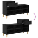 Sko skab med skuffe Sort eg 102 x 36 x 60 cm Konstrueret træ
