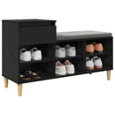 Sko skab med skuffe Sort eg 102 x 36 x 60 cm Konstrueret træ