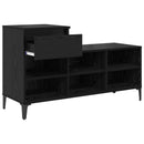 Sko skab med skuffe Sort eg 102 x 36 x 60 cm Konstrueret træ