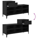 Sko skab med skuffe Sort eg 102 x 36 x 60 cm Konstrueret træ