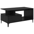 Sofabord med skuffe Sort eg 90 x 49 x 45 cm Konstrueret træ