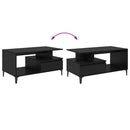 Sofabord med skuffe Sort eg 90 x 49 x 45 cm Konstrueret træ