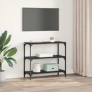 Bogskab Sort eg 80 x 33 x 70,5 cm Ingeniørt træ og jern
