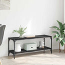 TV-skab Sort eg 100x33x41cm Ingeniørt træ og jern