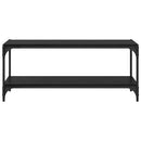 TV-skab Sort eg 100x33x41cm Ingeniørt træ og jern