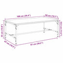 Sofabord Sort eg 100 x 50 x 35 cm Konstrueret træ