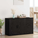 Sideboard med skuffe Sort eg 100 x 33 x 59.5 cm Konstrueret træ