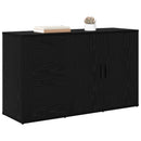 Sideboard med skuffe Sort eg 100 x 33 x 59.5 cm Konstrueret træ
