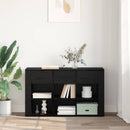 Sideboard med skuffe Sort eg 100 x 30 x 59,5 cm Konstrueret træ