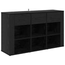 Sideboard med skuffe Sort eg 100 x 30 x 59,5 cm Konstrueret træ