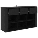 Sideboard med skuffe Sort eg 100 x 30 x 59,5 cm Konstrueret træ