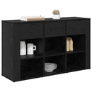 Sideboard med skuffe Sort eg 100 x 30 x 59,5 cm Konstrueret træ