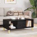 Sofabord med skuffe Sort eg 90 x 50 x 26.5 cm Konstrueret træ