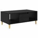 Sofabord med skuffe Sort eg 90 x 50 x 26.5 cm Konstrueret træ