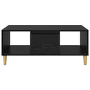 Sofabord med skuffe Sort eg 90 x 50 x 26.5 cm Konstrueret træ