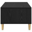 Sofabord med skuffe Sort eg 90 x 50 x 26.5 cm Konstrueret træ