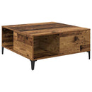 Sofabord Gammelt træ 80 x 80 x 36,5 cm Konstrueret træ