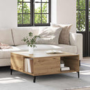 Sofabord Artisan Egetræ 80 x 80 x 36,5 cm Konstrueret træ