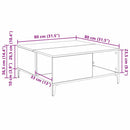 Sofabord Artisan Egetræ 80 x 80 x 36,5 cm Konstrueret træ